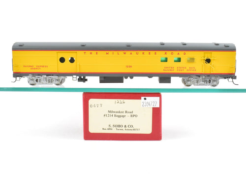 HO Brass Soho MILW - Milwaukee Road #1226 Baggage-RPO Custom Painted