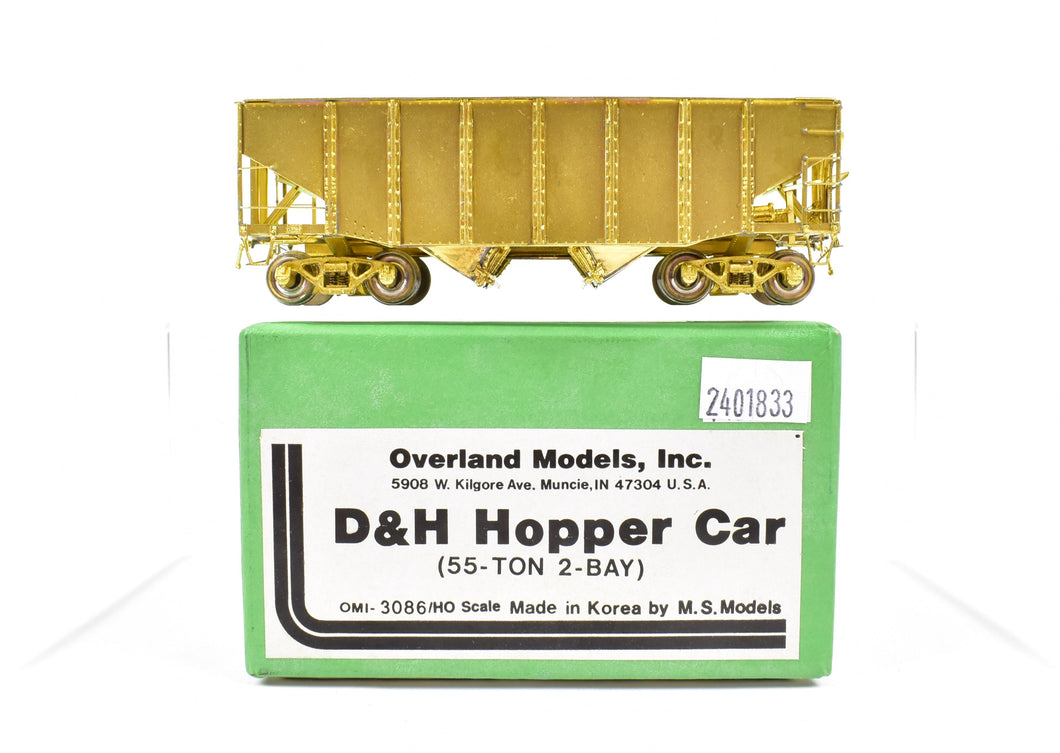 HO Brass OMI - Overland Models, Inc. D&H - Delaware & Hudson 55-Ton 2-Bay Hopper