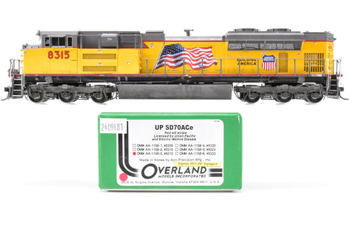 HO Brass OMI - Overland Models Inc. UP - Union Pacific EMD SD-70ACe FP #8315 w/Digitrax DCC w/Light Weathering