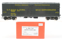 Load image into Gallery viewer, O Brass PSC - Precision Scale Co. Various Roads GPEX 41' General American Pfaudler Steel Milk Tank Car Factory Painted H. P. Hood &amp; Sons
