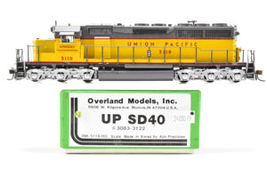 HO Brass OMI - Overland Models Inc. UP - Union Pacific EMD SD40 Nos. 3083 - 3122 CP #3110 w/Slogan "Dependable Transportation"
