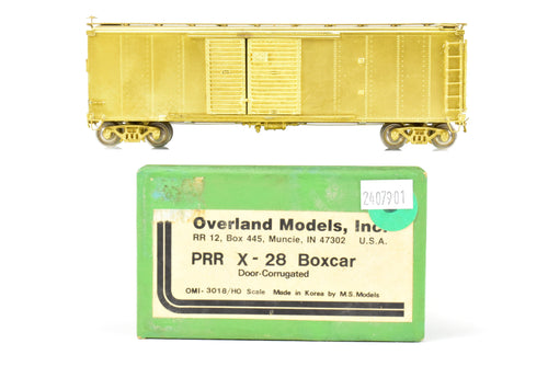 HO Brass OMI - Overland Models, Inc. PRR - Pennsylvania Railroad X-28 Boxcar w/ Corrugated Doors Plain Ends