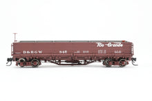 Load image into Gallery viewer, HOn3 Blackstone Models D&amp;RGW - Denver &amp; Rio Grande Western Drop Bottom Gondola Flying Grande Herald No. 845

