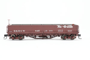 HOn3 Blackstone Models D&RGW - Denver & Rio Grande Western Drop Bottom Gondola Flying Grande Herald No. 845