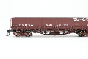 HOn3 Blackstone Models D&RGW - Denver & Rio Grande Western Drop Bottom Gondola Flying Grande Herald No. 845