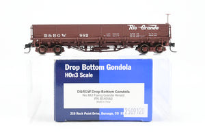 HOn3 Blackstone Models D&RGW - Denver & Rio Grande Western Drop Bottom Gondola Flying Grande Herald No. 882
