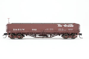 HOn3 Blackstone Models D&RGW - Denver & Rio Grande Western Drop Bottom Gondola Flying Grande Herald No. 882