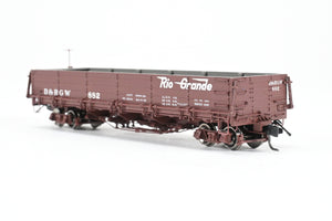 HOn3 Blackstone Models D&RGW - Denver & Rio Grande Western Drop Bottom Gondola Flying Grande Herald No. 882