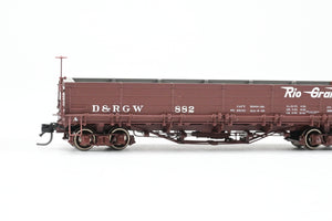 HOn3 Blackstone Models D&RGW - Denver & Rio Grande Western Drop Bottom Gondola Flying Grande Herald No. 882