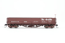 Load image into Gallery viewer, HOn3 Blackstone Models D&amp;RGW - Denver &amp; Rio Grande Western Drop Bottom Gondola Flying Grande Herald No. 899
