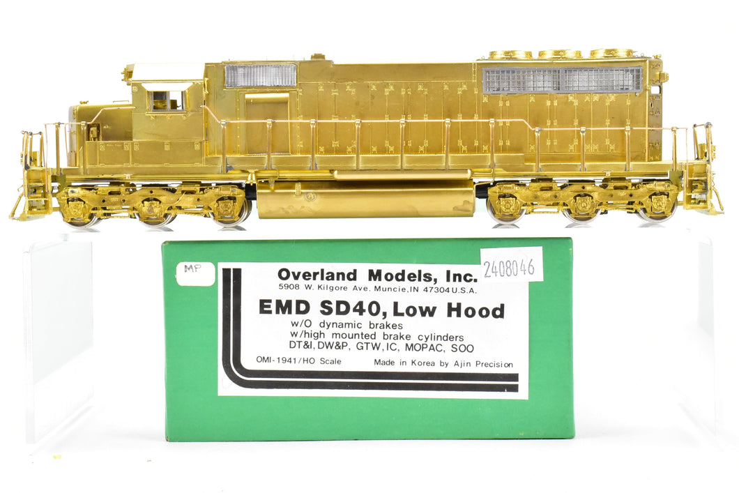 HO Brass OMI - Overland Models Inc. Various Roads EMD SD40 W/O Dynamic Brakes, W/ High Mounted Brake Cylinders