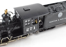 Load image into Gallery viewer, HOn3 Brass Westside Model Co. D&amp;RGW - Denver &amp; Rio Grande Western C-16 2-8-0 C/P #271 SoundTraxxTsunami DCC and Sound
