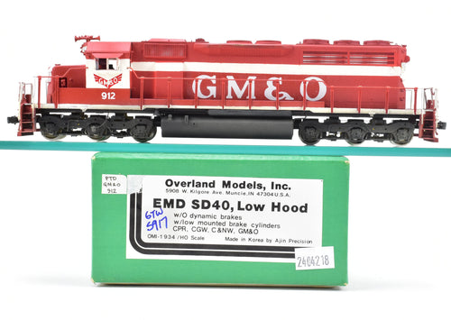 HO Brass OMI - Overland Models Inc. GM&O - Gulf Mobile & Ohio EMD SD40 C/P No. 912 Light Weathering
