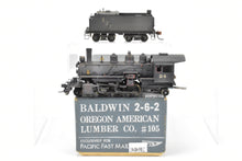 Load image into Gallery viewer, HO Brass PFM - United Oregon American Lumber Co. Baldwin 2-6-2 #105 CP and lettered for JJC #24
