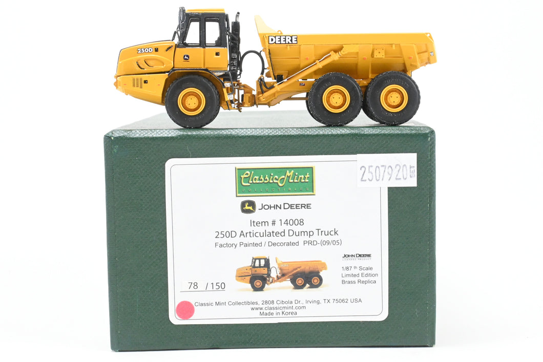 HO Brass CON CMC - Classic Mint Collectibles John Deere 250D Articulated Dump Truck Factory Painted