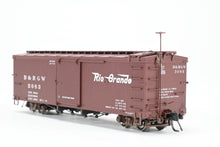 Load image into Gallery viewer, HOn3 Blackstone Models D&amp;RGW - Denver &amp; Rio Grande Western 30’ Economy Door Box Car Flying Grande Herald No. 3083
