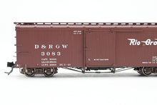 Load image into Gallery viewer, HOn3 Blackstone Models D&amp;RGW - Denver &amp; Rio Grande Western 30’ Economy Door Box Car Flying Grande Herald No. 3083
