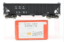 Load image into Gallery viewer, O Brass PSC - Precision Scale Co. C&amp;O - Chesapeake &amp; Ohio 70-Ton 3-Bay Hopper Factory Painted No. 151500
