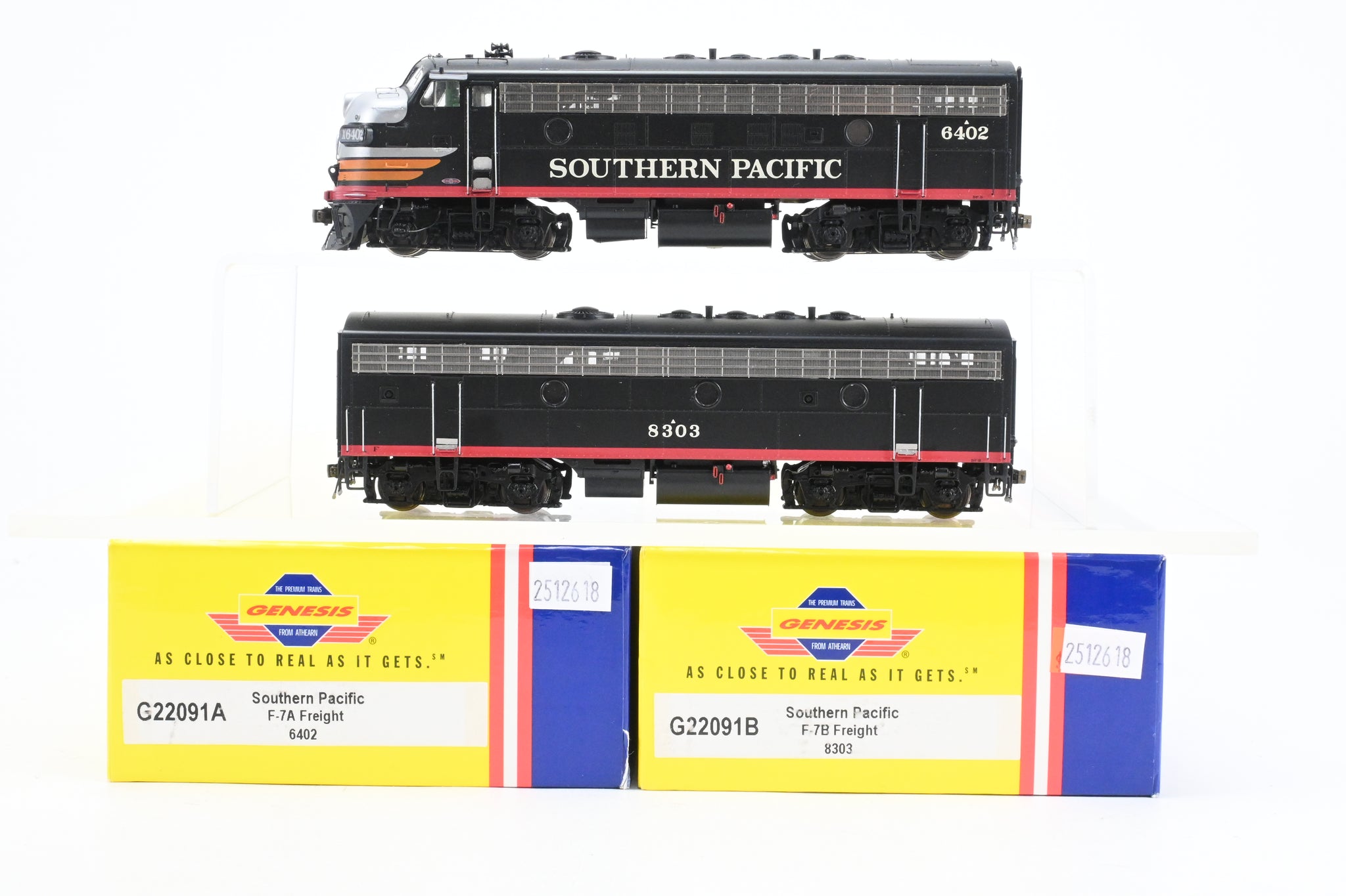 Neuf Spur G USA TRAINS F7 AB Southern Pacific Black Widow (4 Moteurs Neuf Spur G USA TRAINS F7 AB Southern Pacific Black Widow (4 Moteurs