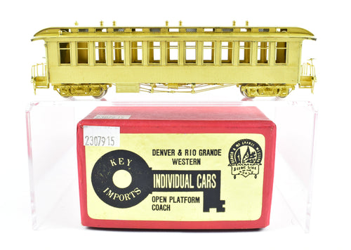HOn3 Brass Key Imports D&RGW - Denver & Rio Grande Western Open Platform Coach