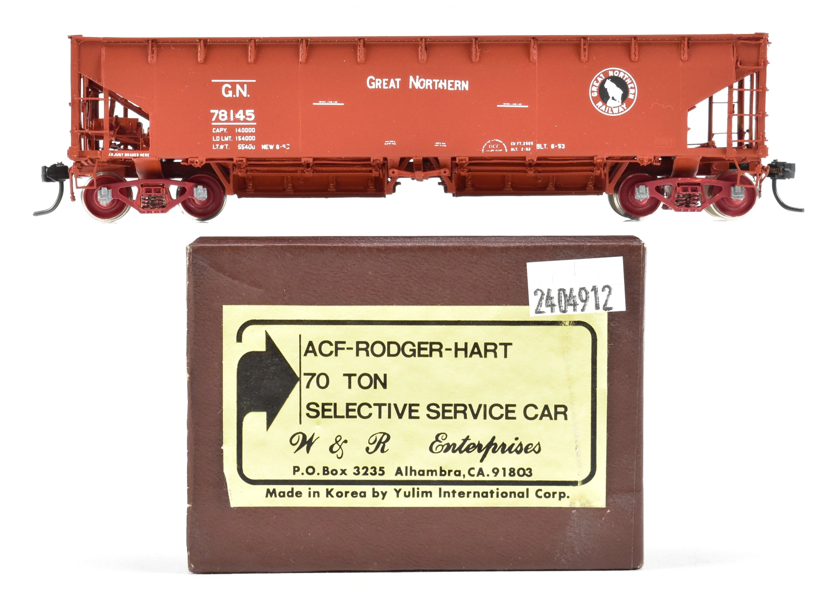 HO Brass W&R Enterprises GN - Great Northern ACF Rodger Hart 70