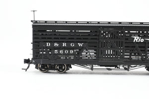 HOn3 Blackstone Models D&RGW - Denver & Rio Grande Western 5500 Series 30' Double Deck Stock Car Flying Grande Herald No. 5609