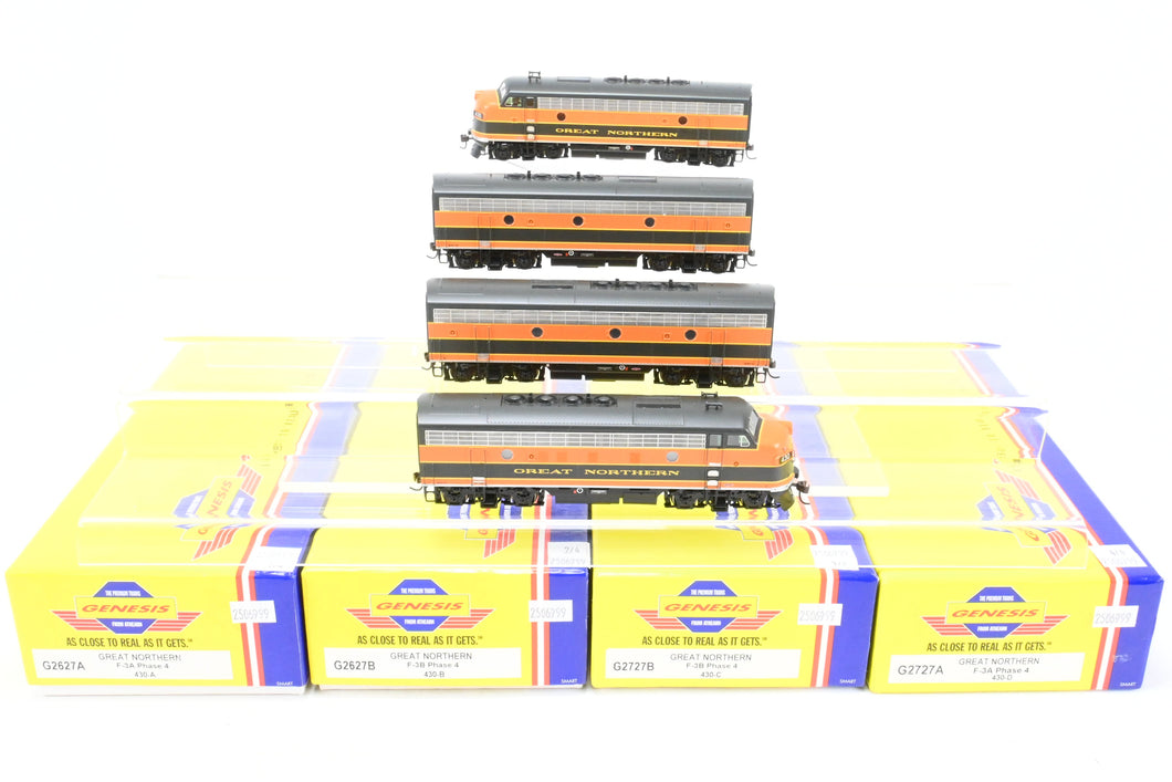 HO Athearn Genesis GN - Great Northern EMD F3-A/F3-B/F3-B/F3-A Phase IV Freight Set Factory Decorated 