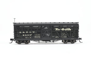 HOn3 Blackstone Models D&RGW - Denver & Rio Grande Western 5500 Series 30' Double Deck Stock Car Flying Grande Herald No. 5803