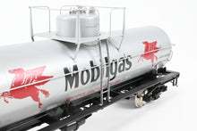 Load image into Gallery viewer, Gauge 1 - 1:32nd Scale Brass PSC - Precision Scale Co. Various Roads 8,000 Gallon Tank Car Factory Painted SVOX - Mobil Gas No. 78901
