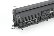 Load image into Gallery viewer, HOn3 Blackstone Models D&amp;RGW - Denver &amp; Rio Grande Western 5500 Series 30&#39; Double Deck Stock Car Flying Grande Herald No. 5803
