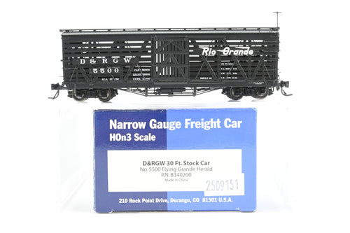 HOn3 Blackstone Models D&RGW - Denver & Rio Grande Western 30' Stock Car Flying Grande No. 5500