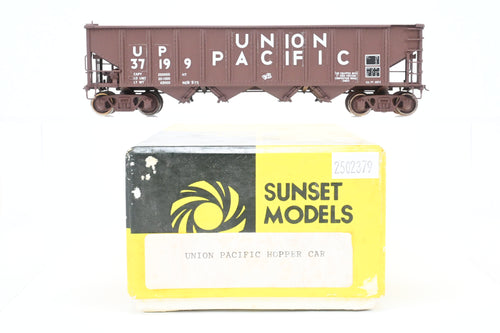 HO Brass Sunset Models UP - Union Pacific 4-Bay Open Hopper No. 37199 Custom Painted