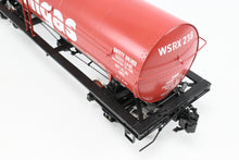Load image into Gallery viewer, Gauge 1 - 1:32nd Scale Brass PSC - Precision Scale Co. Various Roads 8,000 Gallon Tank Car Factory Painted WSRX - Mobil Gas No. 238
