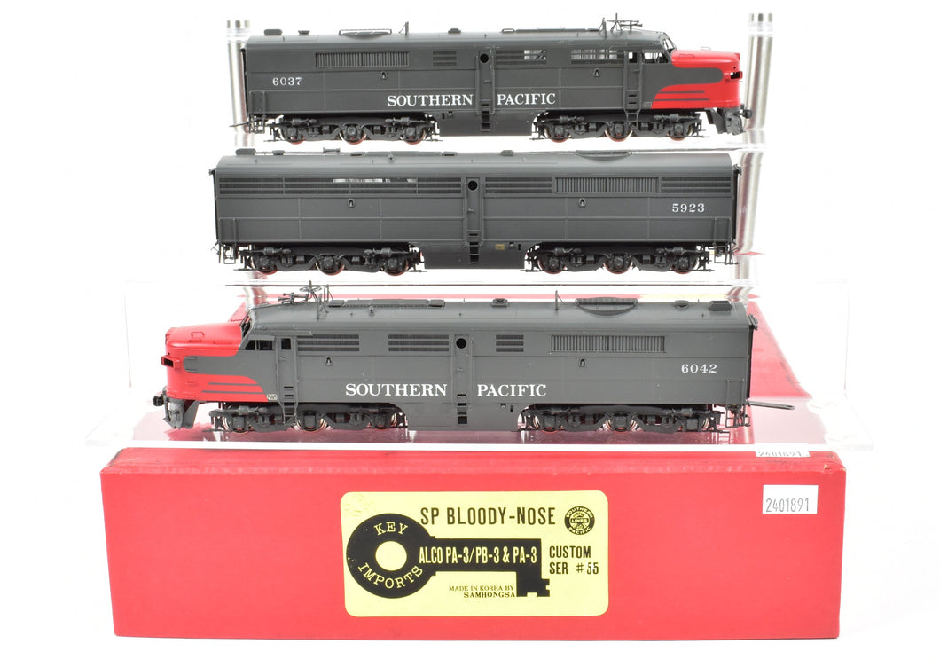 HO Brass Key Imports SP - Southern Pacific  ALCO PA3/PB3/PA3 Set CS #55 FP 'Bloody Nose