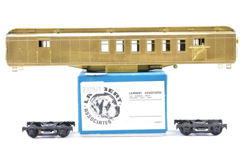 HO Brass Lambert ATSF - Santa Fe Heavyweight RPO Car with Central Valley Trucks