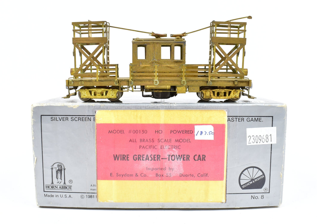 HO Brass Suydam PE - Pacific Electric Interurban Wood Wire Greaser--Tower Car
