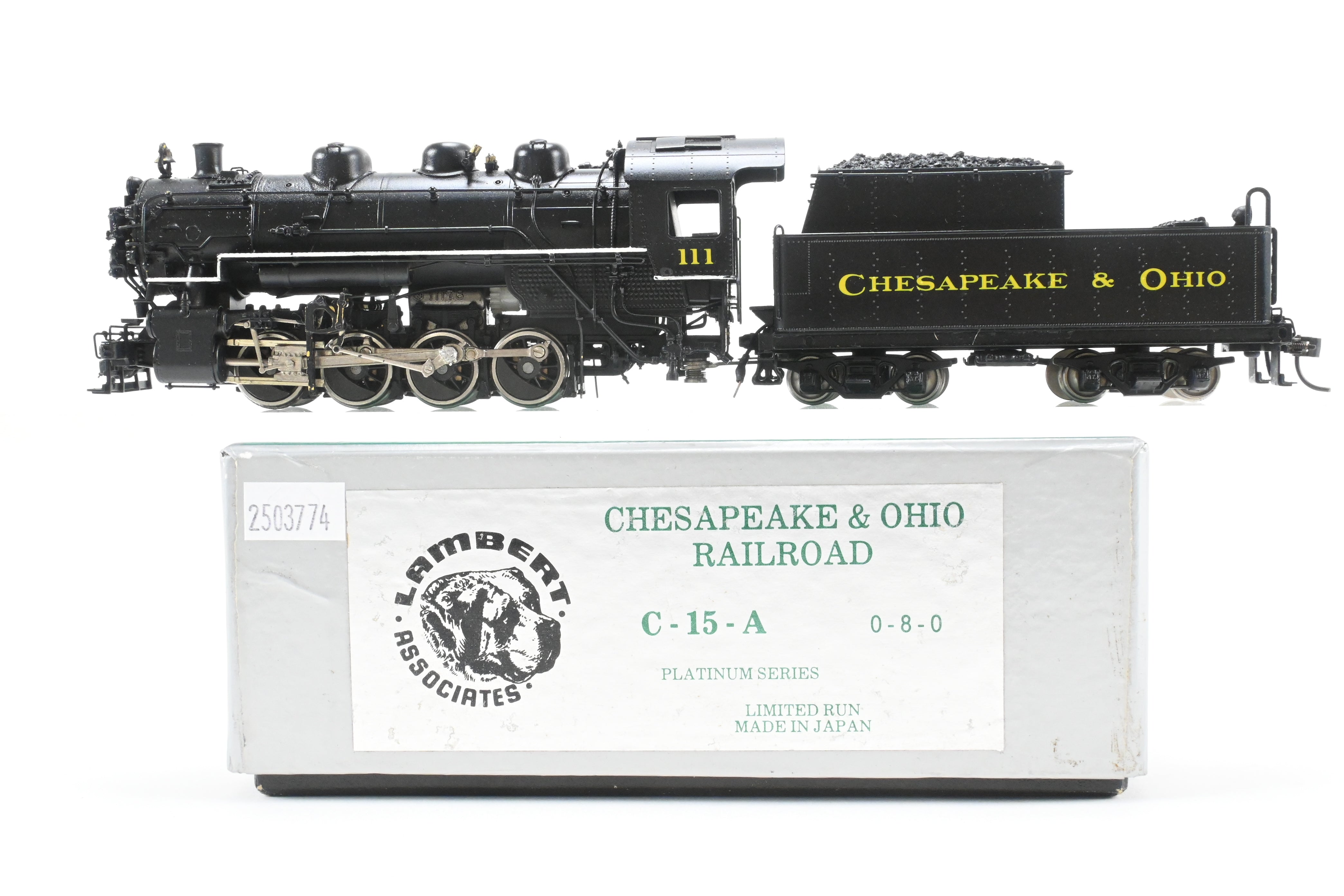 HO Brass Lambert C&O - Chesapeake & Ohio C-15a 0-8-0 Platinum