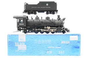 HOn3 Brass Balboa D&RGW - Denver & Rio Grande Western K-36 2-8-2 CP No. 489 w/Can Motor Upgrade