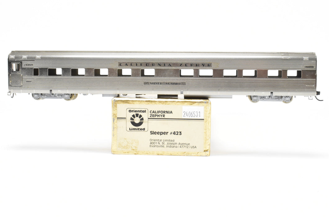 HO Brass Oriental Limited CB&Q/DRGW/WP California Zephyr 10-6 Budd Sleeper 