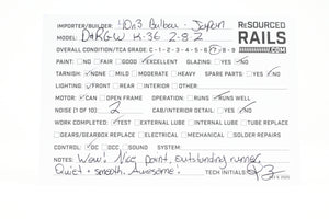 HOn3 Brass Balboa D&RGW - Denver & Rio Grande Western K-36 2-8-2 CP No. 489 w/Can Motor Upgrade