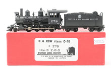 Load image into Gallery viewer, HOn3 Brass Westside Model Co. D&amp;RGW - Denver &amp; Rio Grande Western C-16 2-8-0 #278 Custom Painted w/Can Motor Upgrade
