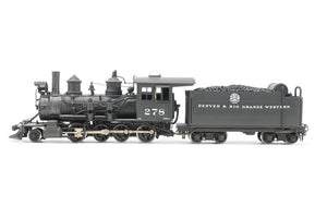 HOn3 Brass Westside Model Co. D&RGW - Denver & Rio Grande Western C-16 2-8-0 #278 Custom Painted w/Can Motor Upgrade