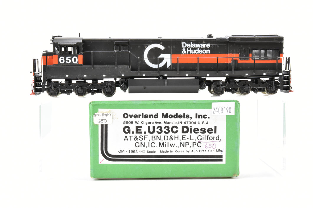 HO Brass OMI - Overland Models Inc. Various Roads GE U33C Custom Painted Gilford/Delaware & Hudson No. 650