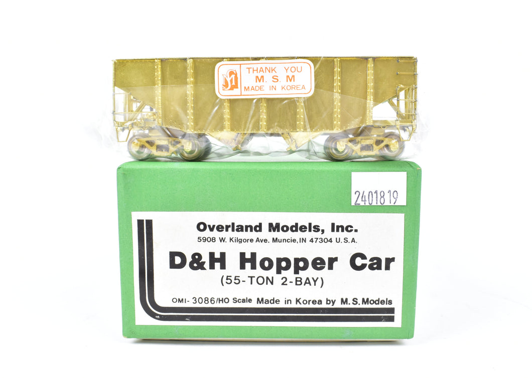 HO Brass OMI - Overland Models, Inc. D&H - Delaware & Hudson 55-Ton 2-Bay Hopper