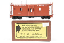 Load image into Gallery viewer, HO Brass W&amp;R Enterprises NP - Northern Pacific 36' Bay Window Caboose "AB" Brakes Version 3 Factory Painted Mineral Red No. 1591
