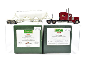 HO Brass CON CMC - Classic Mint Collectibles Peterbilt 379 3-Axle Tractor w/ Sleeper and Heil 1040 Dry Bulk Trailer White FP