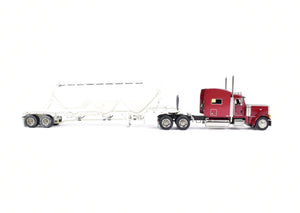 HO Brass CON CMC - Classic Mint Collectibles Peterbilt 379 3-Axle Tractor w/ Sleeper and Heil 1040 Dry Bulk Trailer White FP