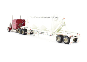 HO Brass CON CMC - Classic Mint Collectibles Peterbilt 379 3-Axle Tractor w/ Sleeper and Heil 1040 Dry Bulk Trailer White FP