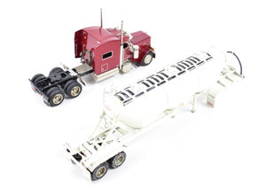 HO Brass CON CMC - Classic Mint Collectibles Peterbilt 379 3-Axle Tractor w/ Sleeper and Heil 1040 Dry Bulk Trailer White FP