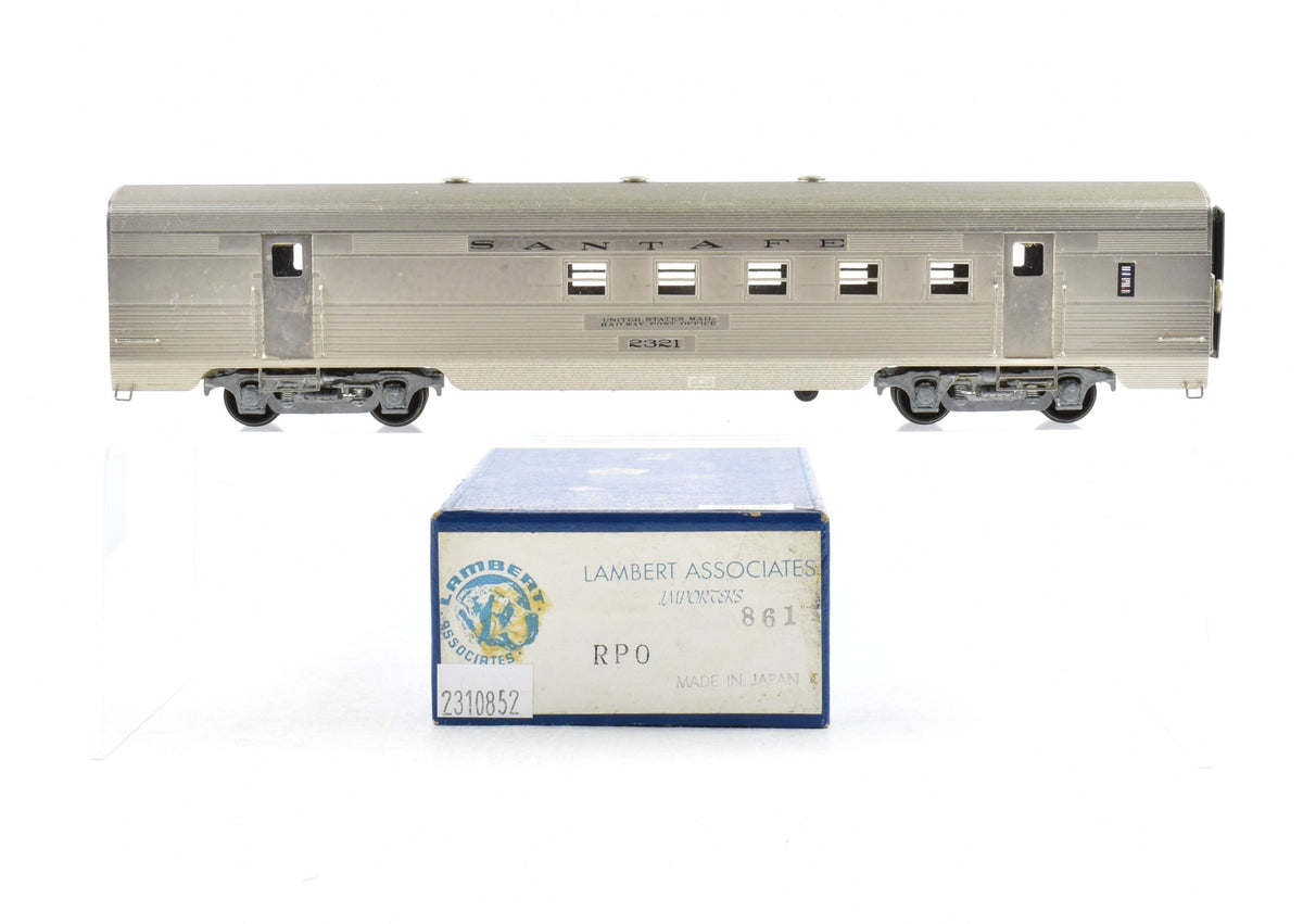 HO Brass Lambert ATSF - Santa Fe 60' Streamlined RPO Car with Central ...
